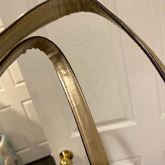 Coach Poppy Metallic Tan Tote Handbag Purse - Picture 9 of 16